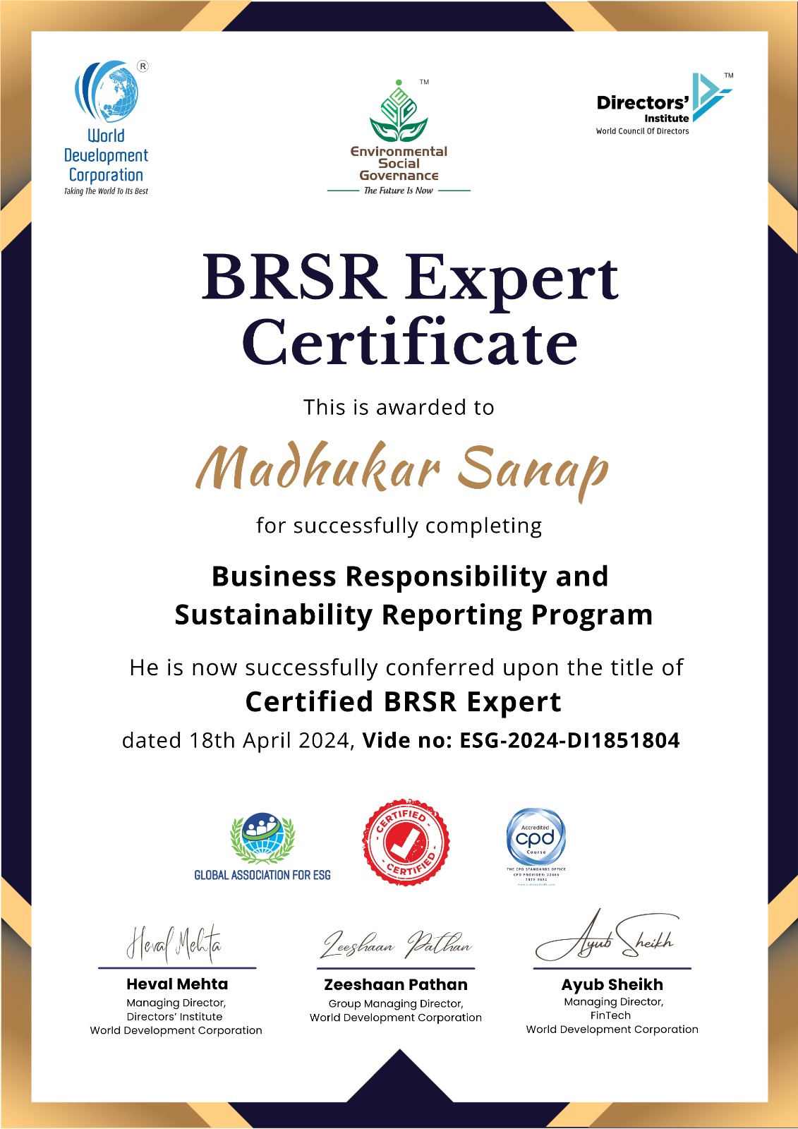 BRSR Expert Certificate
